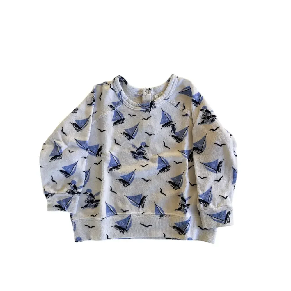 Ralph Lauren Bear Nautical Cotton Sweatshirt Baby Boy 12 Months